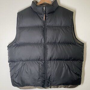 Vintage LL Bean Black Puffer Vest Zip Up Goose Down Men’s XL Gorpcore CREW